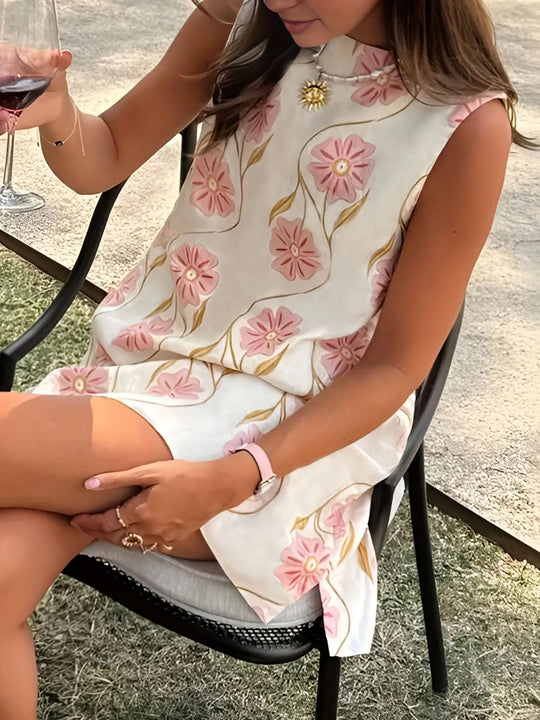 Willa โ Floral Pattern Sleeveless Mini Dress