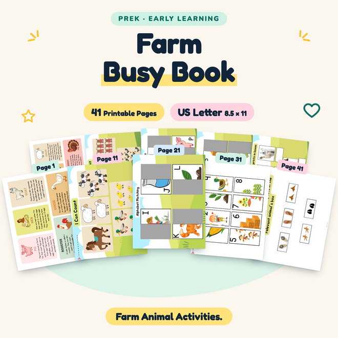 Farm Busy Book — Farm Animal Activities, PreK — cover
