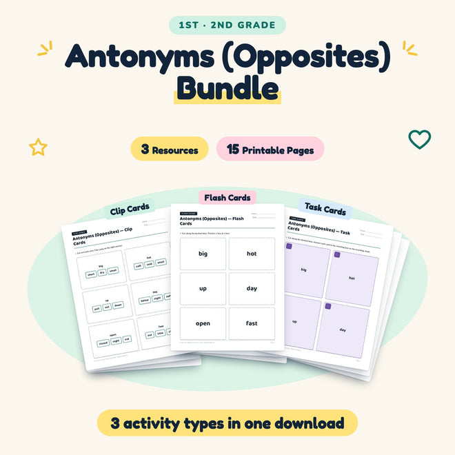 15 Page Antonyms (Opposites) Bundle — cover
