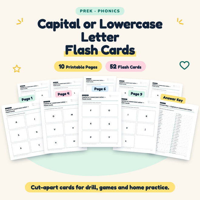 Capital or Lowercase Letter Flash Cards | Preschool Phonics — cover