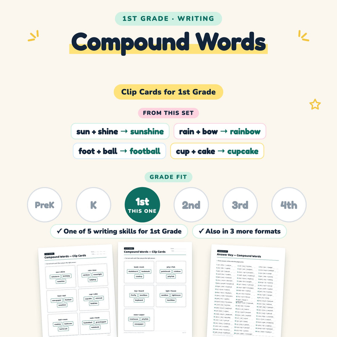 Compound Words: skill and grade fit