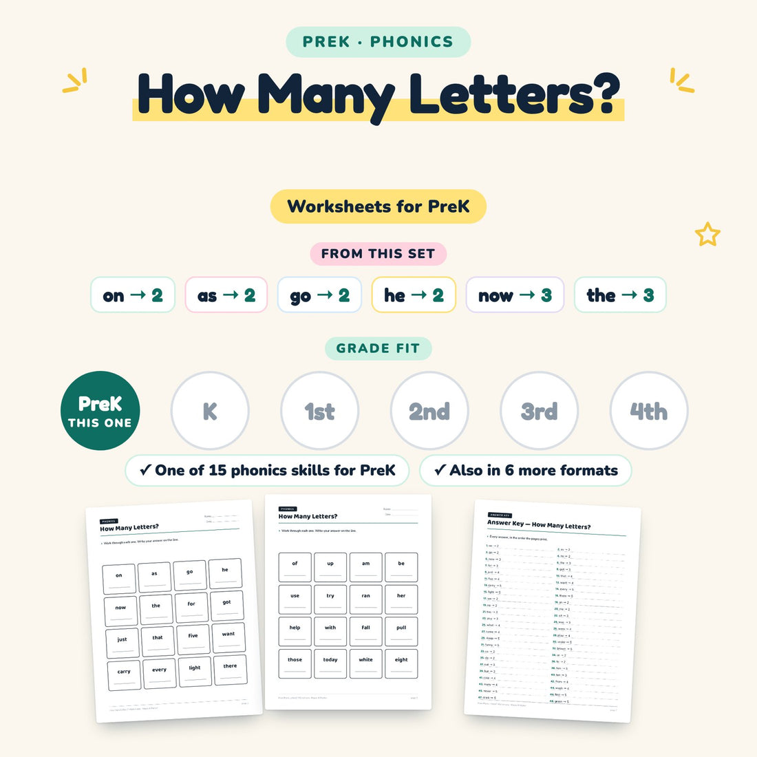 How Many Letters?: skill and grade fit
