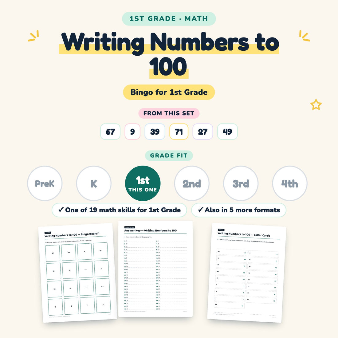 Writing Numbers to 100: skill and grade fit