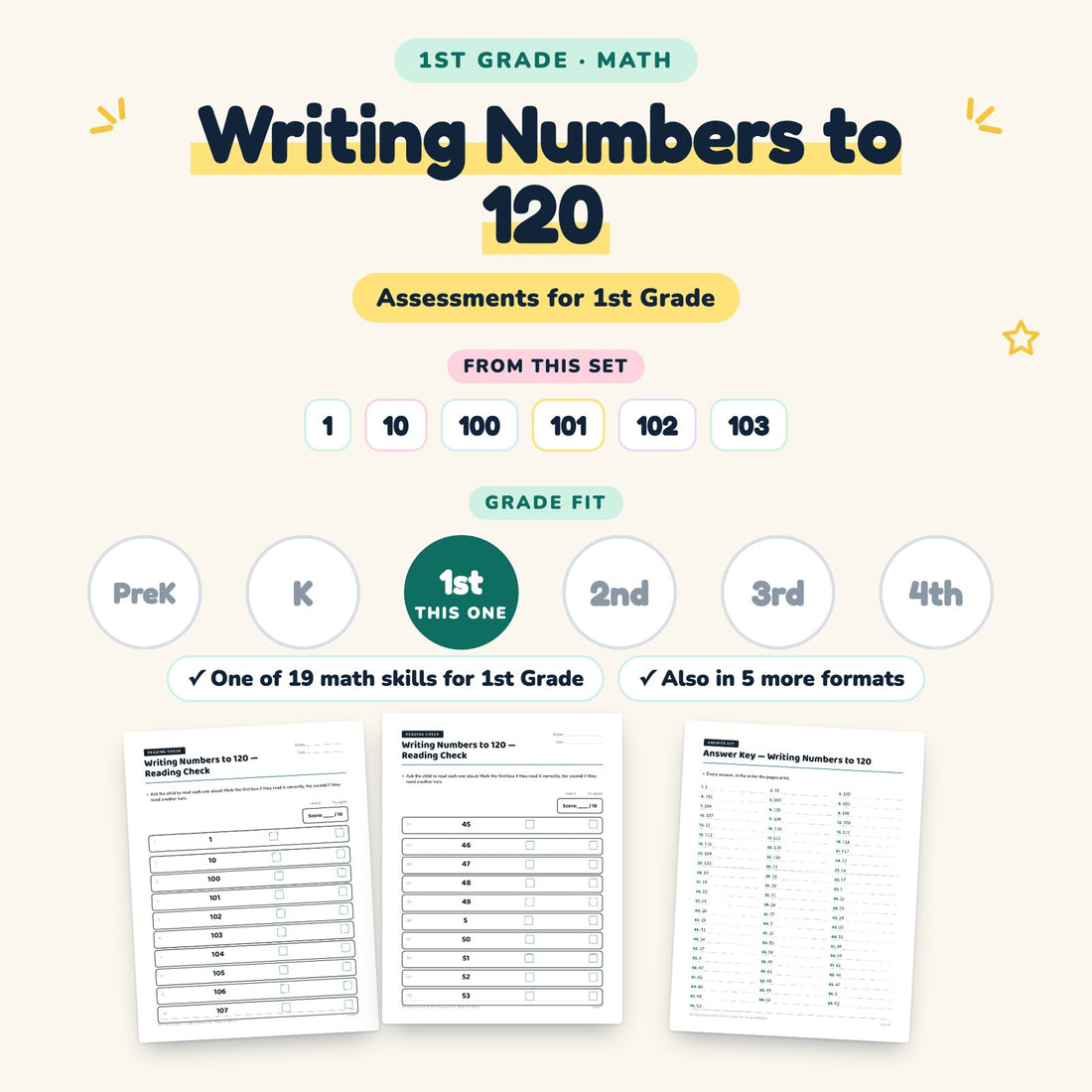 Writing Numbers to 120: skill and grade fit