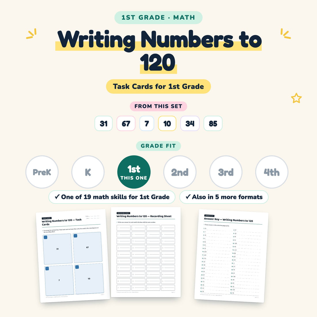 Writing Numbers to 120: skill and grade fit