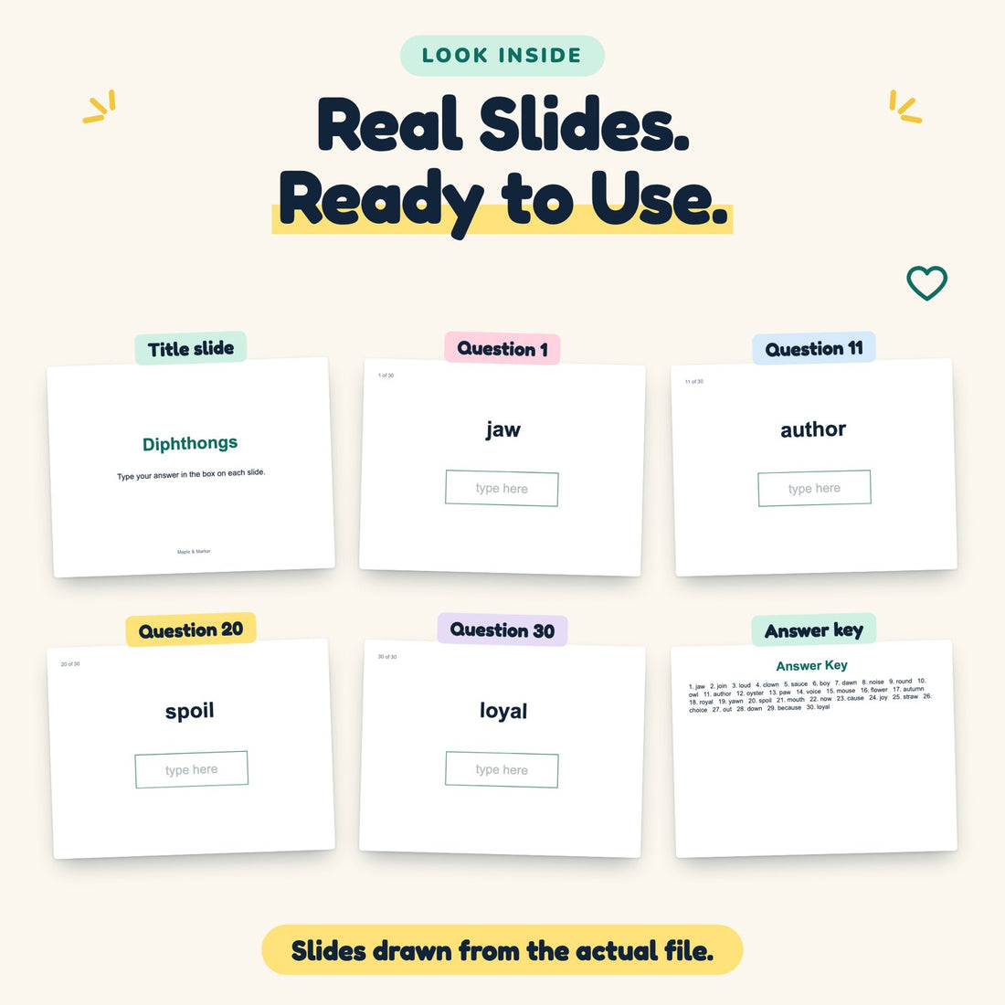 Diphthongs digital deck: look inside