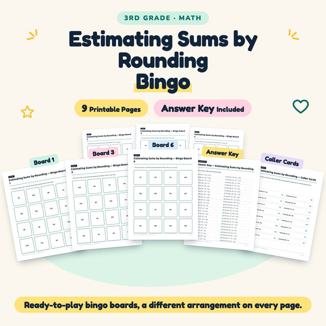 9 Estimating Sums by Rounding Bingo — cover