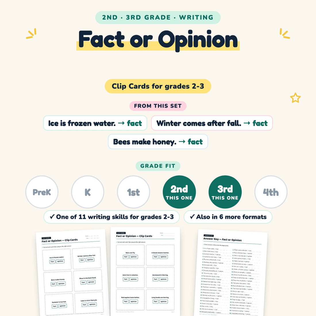 Fact or Opinion: skill and grade fit