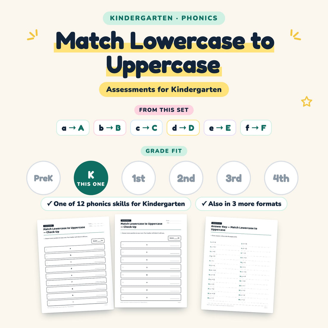 Match Lowercase to Uppercase: skill and grade fit