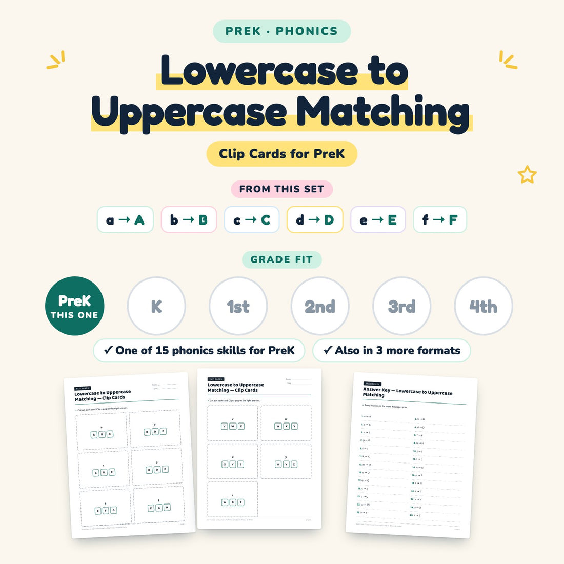 Lowercase to Uppercase Matching: skill and grade fit
