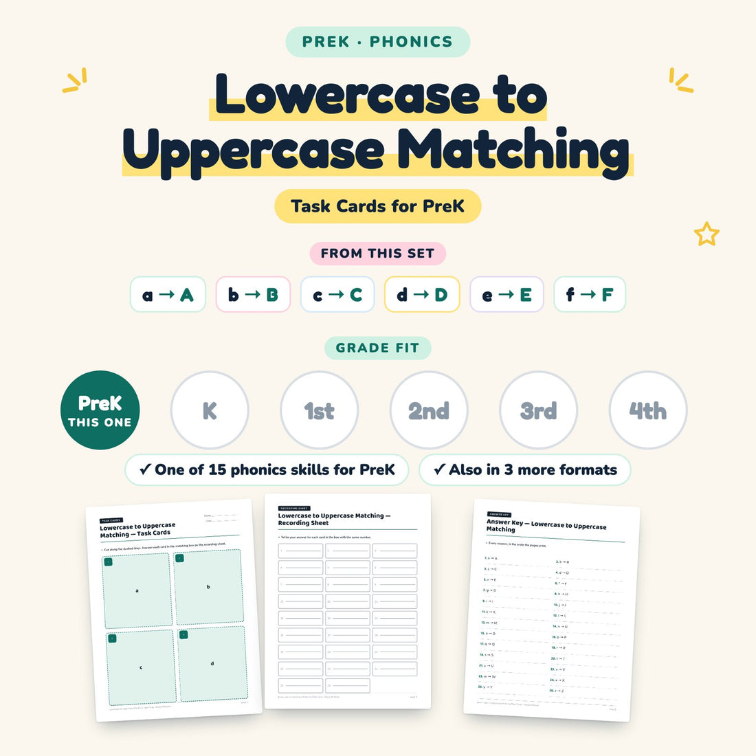 Lowercase to Uppercase Matching: skill and grade fit