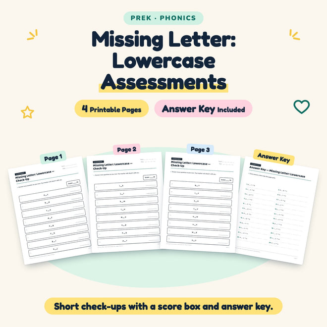4 Missing Letter: Lowercase Assessments — cover