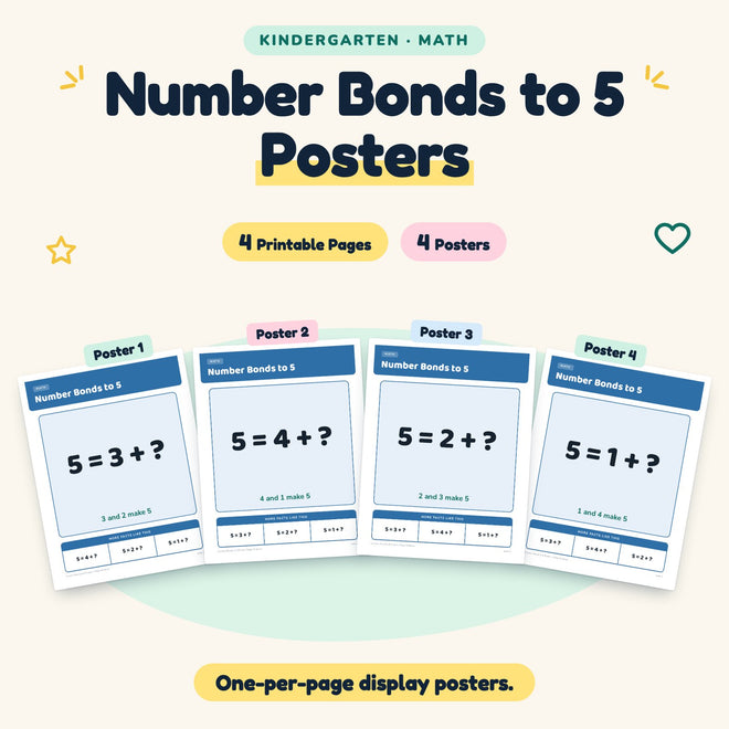 4 Number Bonds to 5 Posters — cover