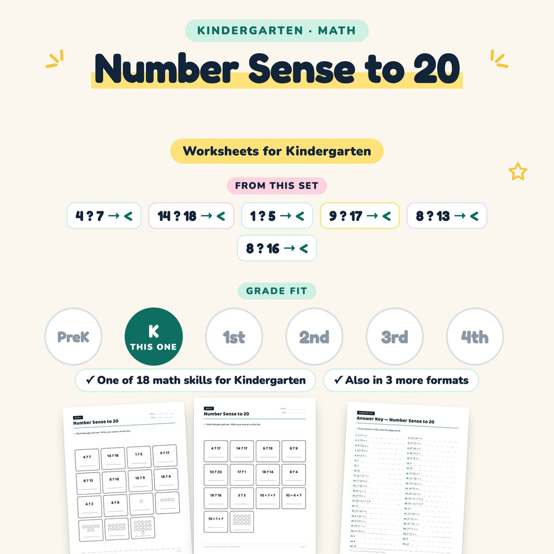 Number Sense to 20: skill and grade fit