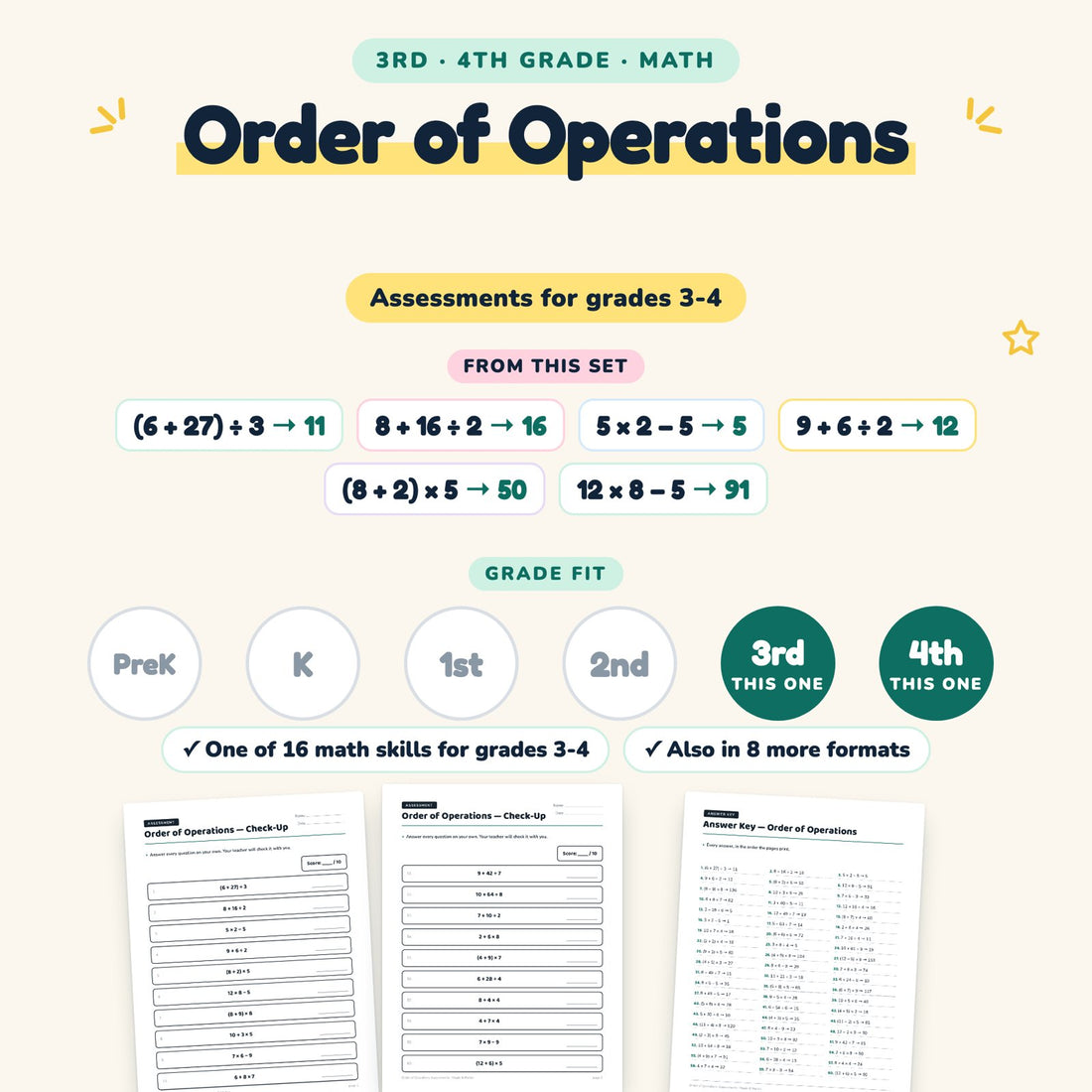 Order of Operations: skill and grade fit