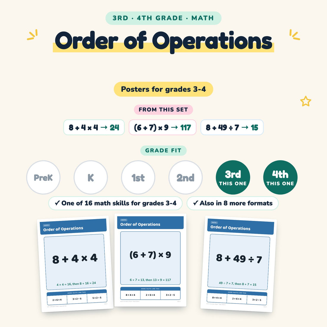 Order of Operations: skill and grade fit