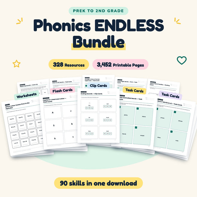 Phonics ENDLESS BUNDLE | Preschool–1st Grade (2,718 Pages) — cover
