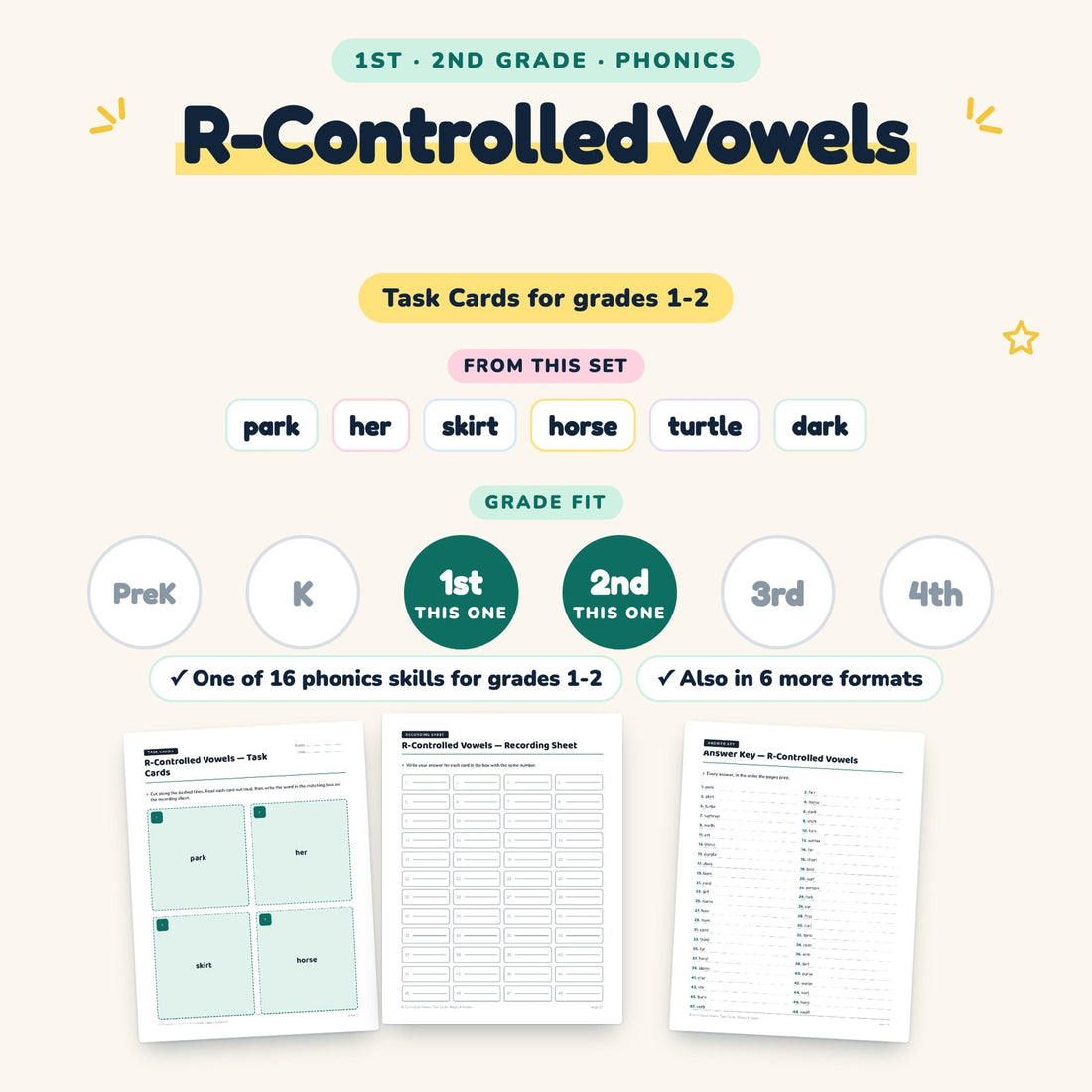 R-Controlled Vowels: skill and grade fit