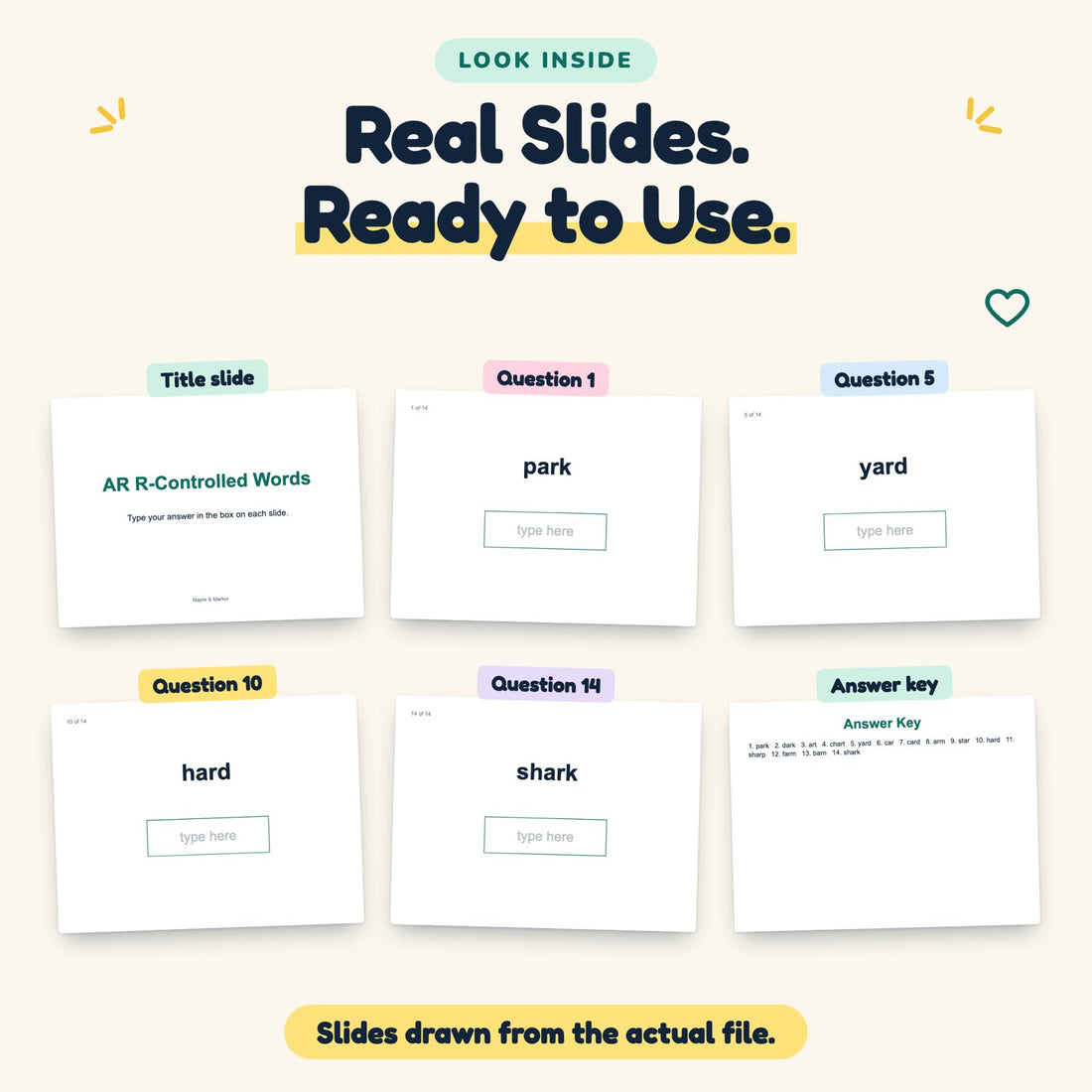AR R-Controlled Words digital deck: look inside
