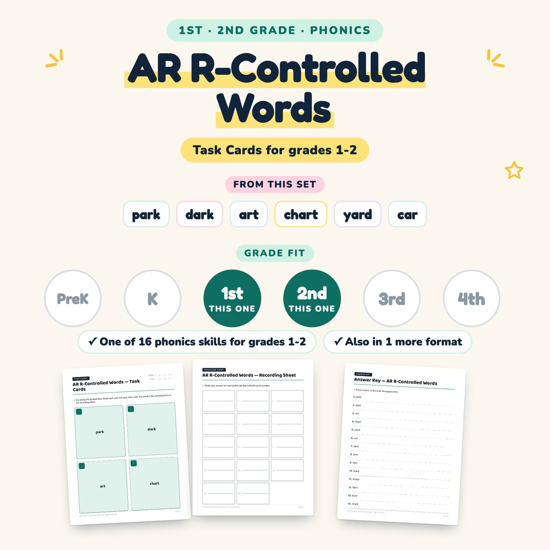 AR R-Controlled Words: skill and grade fit