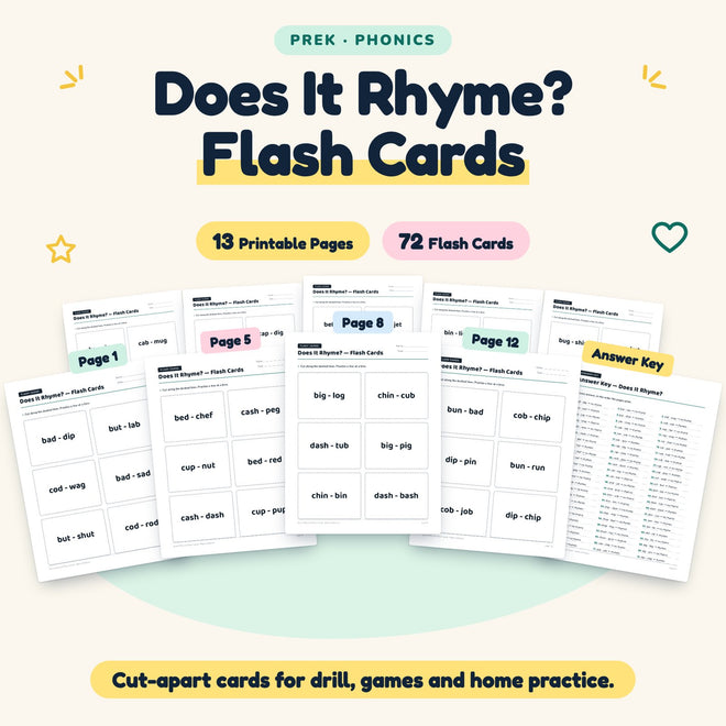 72 Does It Rhyme? Flash Cards — cover