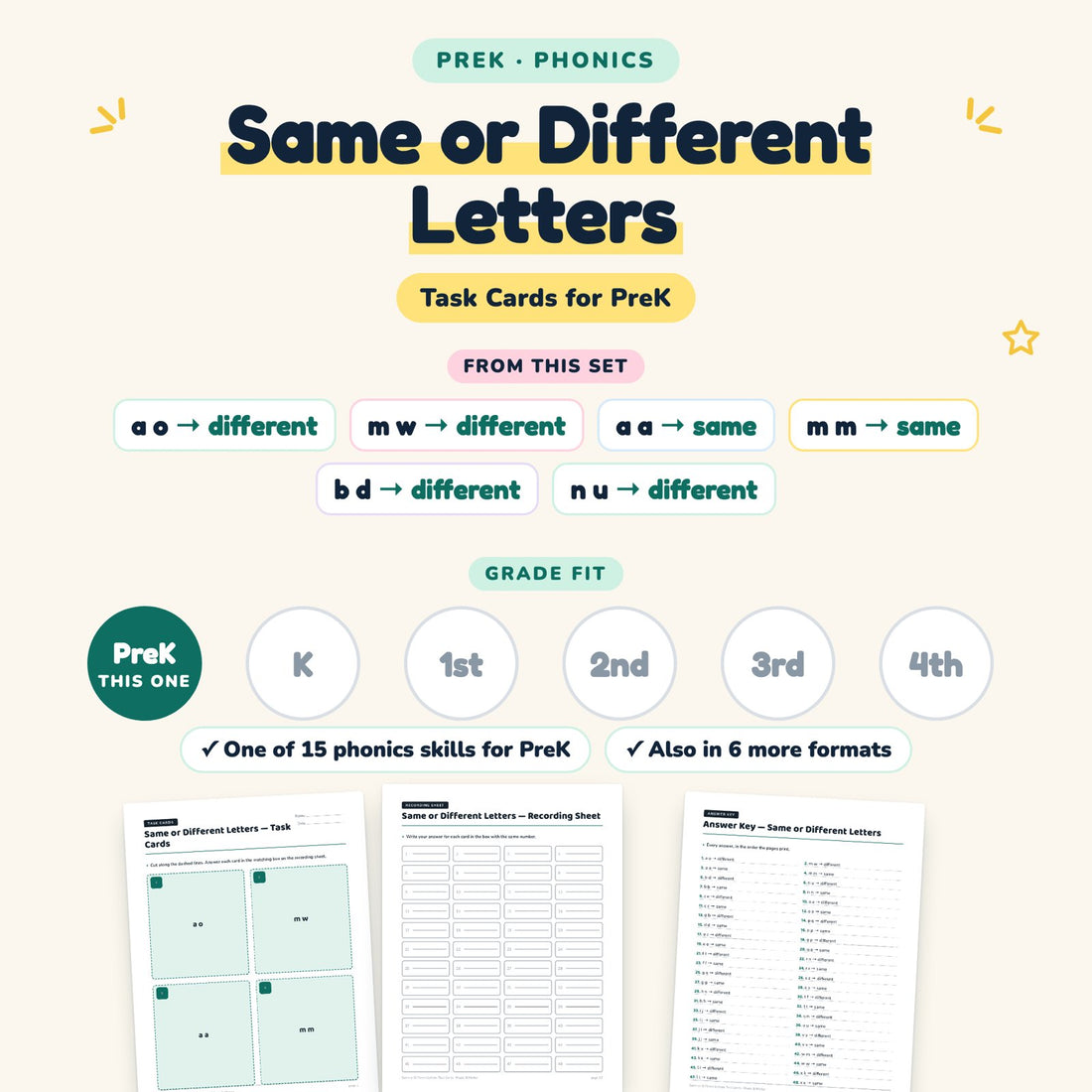 Same or Different Letters: skill and grade fit