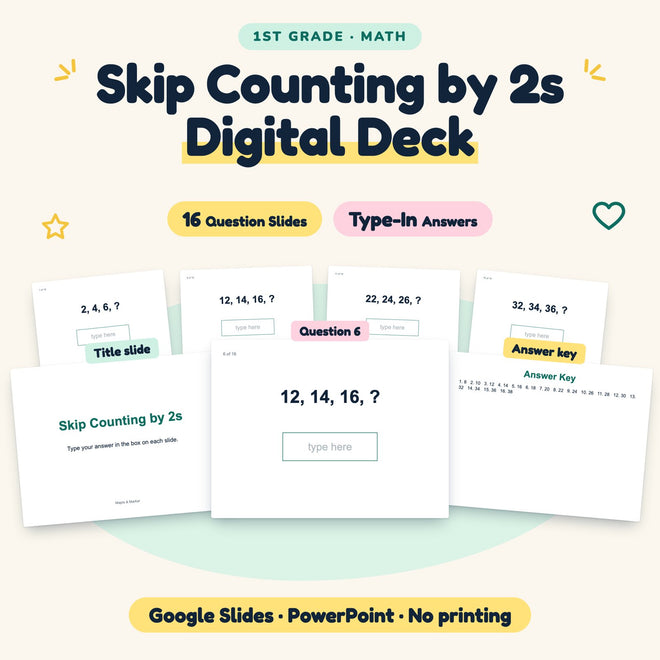 16 Question Skip Counting by 2s Digital Deck — cover
