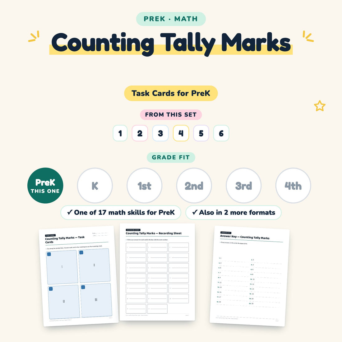 Counting Tally Marks: skill and grade fit