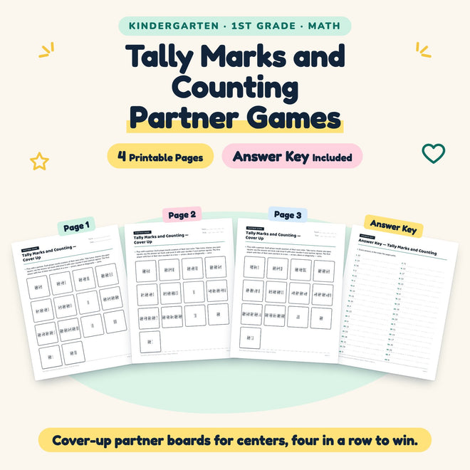 4 Tally Marks and Counting Partner Games — cover