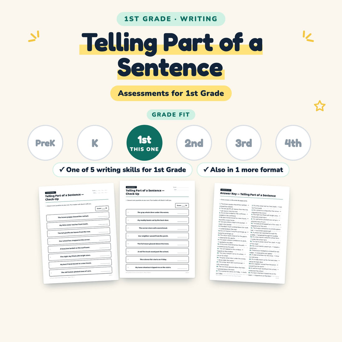 Telling Part of a Sentence: skill and grade fit
