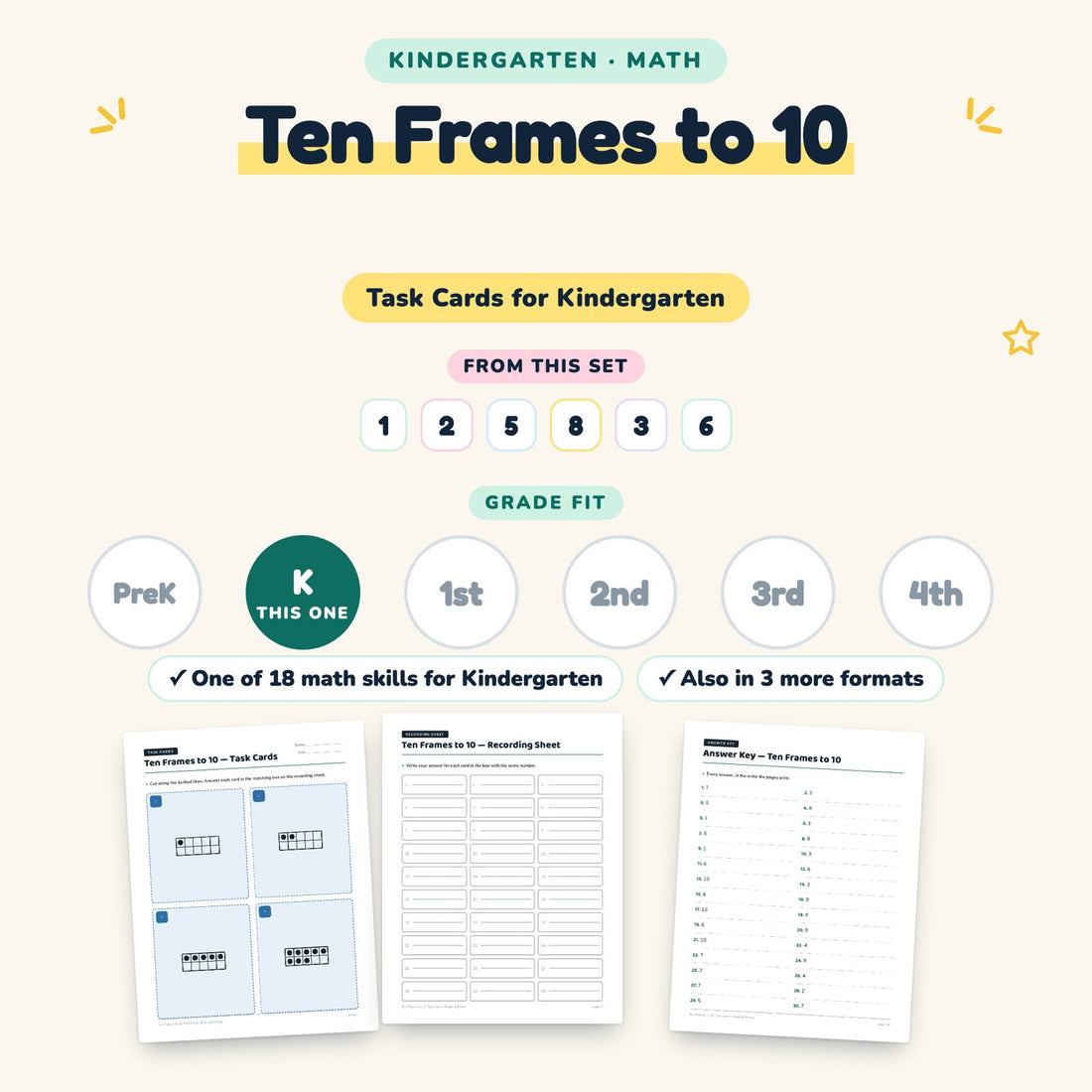 Ten Frames to 10: skill and grade fit