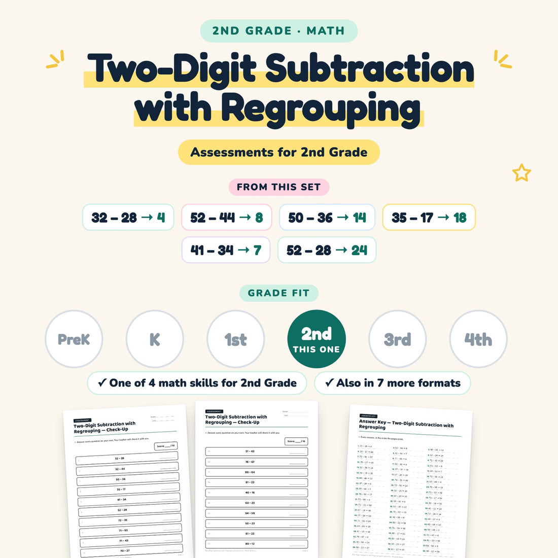 Two-Digit Subtraction with Regrouping: skill and grade fit