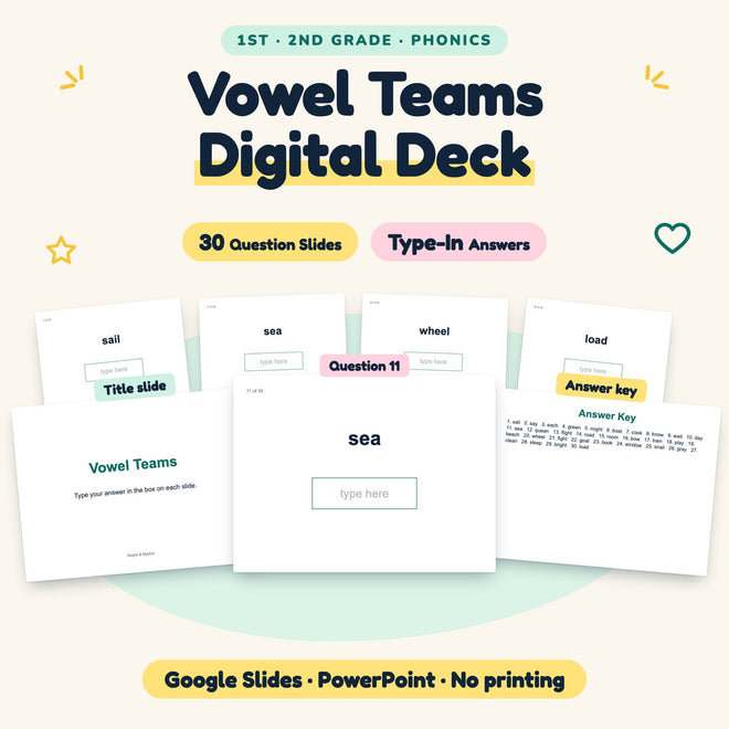 30 Question Vowel Teams Digital Deck — cover
