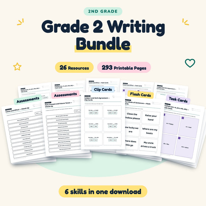 2nd Grade Writing Worksheets MEGA BUNDLE (29 Resources) — cover