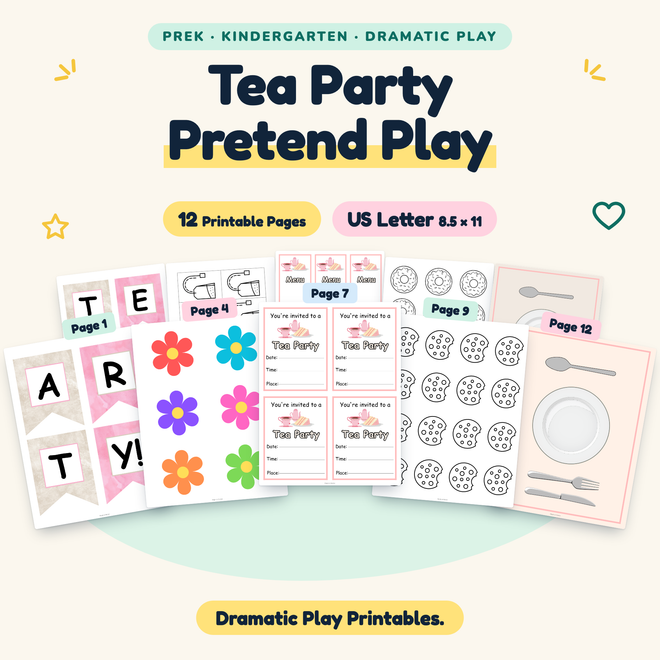 Tea Party Pretend Play — Dramatic Play Printables, PreK–K — cover