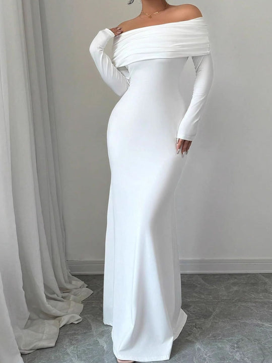 Octavia — Off-Shoulder Ruched Bodycon Maxi Dress