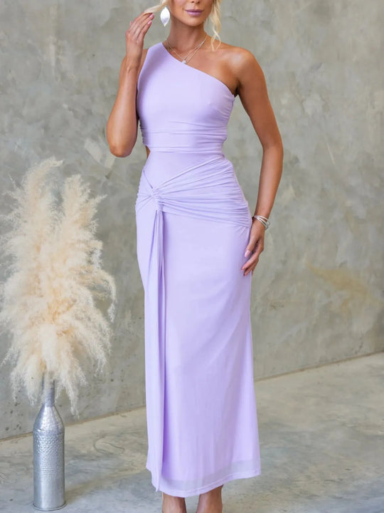 Zora — One-Shoulder Cutout Bodycon Maxi Dress