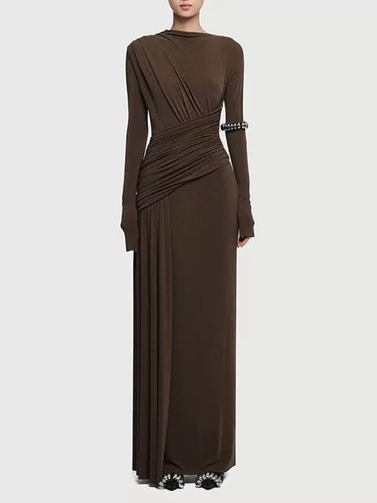 Ottavia — Ruched Long Sleeve Maxi Dress