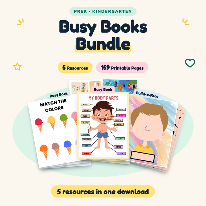 Busy Books BUNDLE | PreK–K (5 Resources) — cover