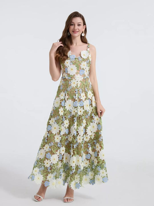 Livia — Floral Embroidered Maxi Dress