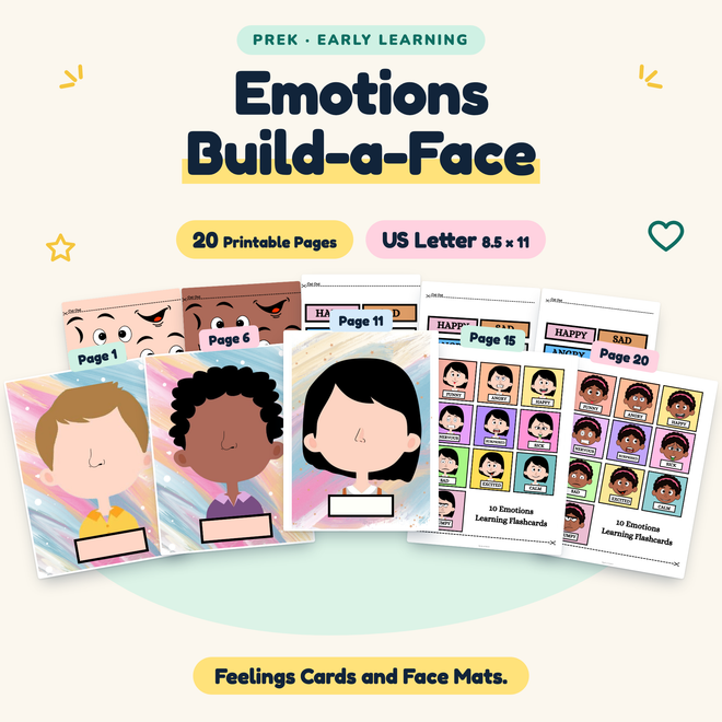 Emotions Build-a-Face — Feelings Cards and Face Mats, PreK — cover