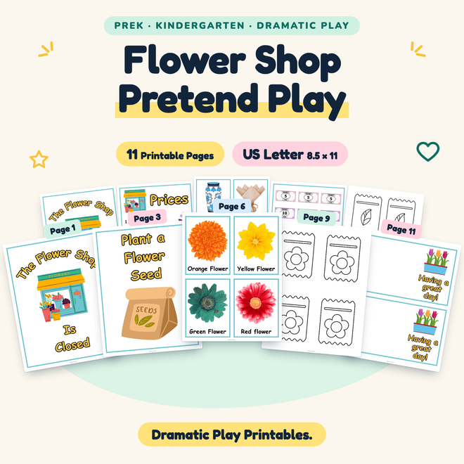 Flower Shop Pretend Play — Dramatic Play Printables, PreK–K — cover