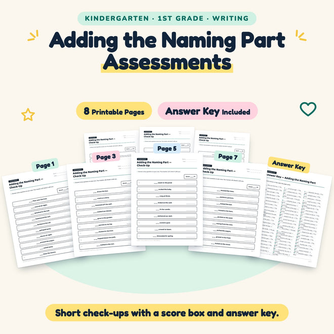 Adding the Naming Part Assessments | K–1st Grade (4 Pages) — cover
