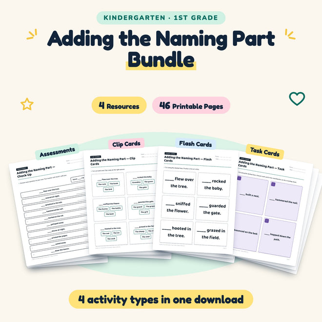 Adding the Naming Part Bundle | K–1st Grade (4 Resources) — cover