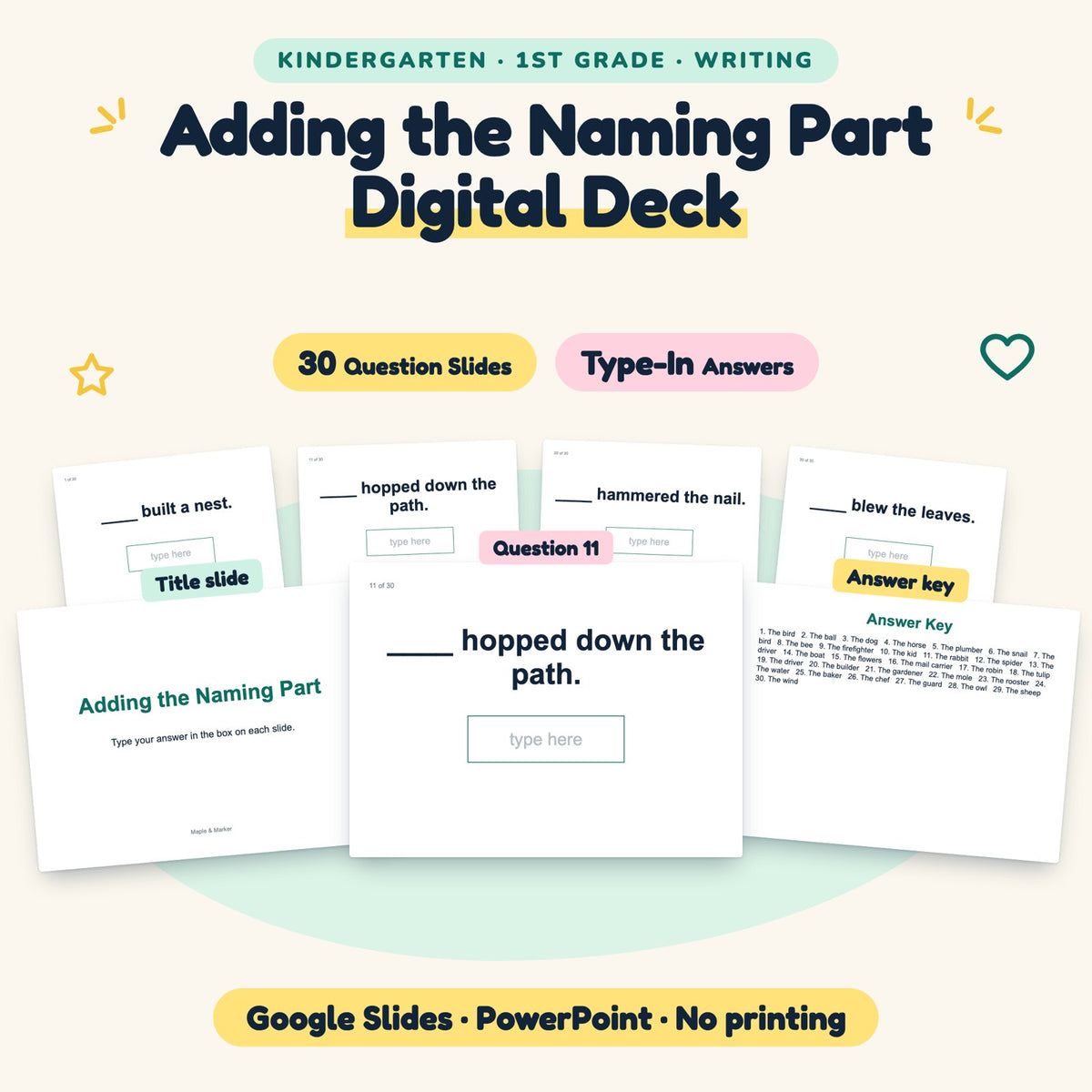 Adding the Naming Part Digital Activity | K–1st Grade — cover