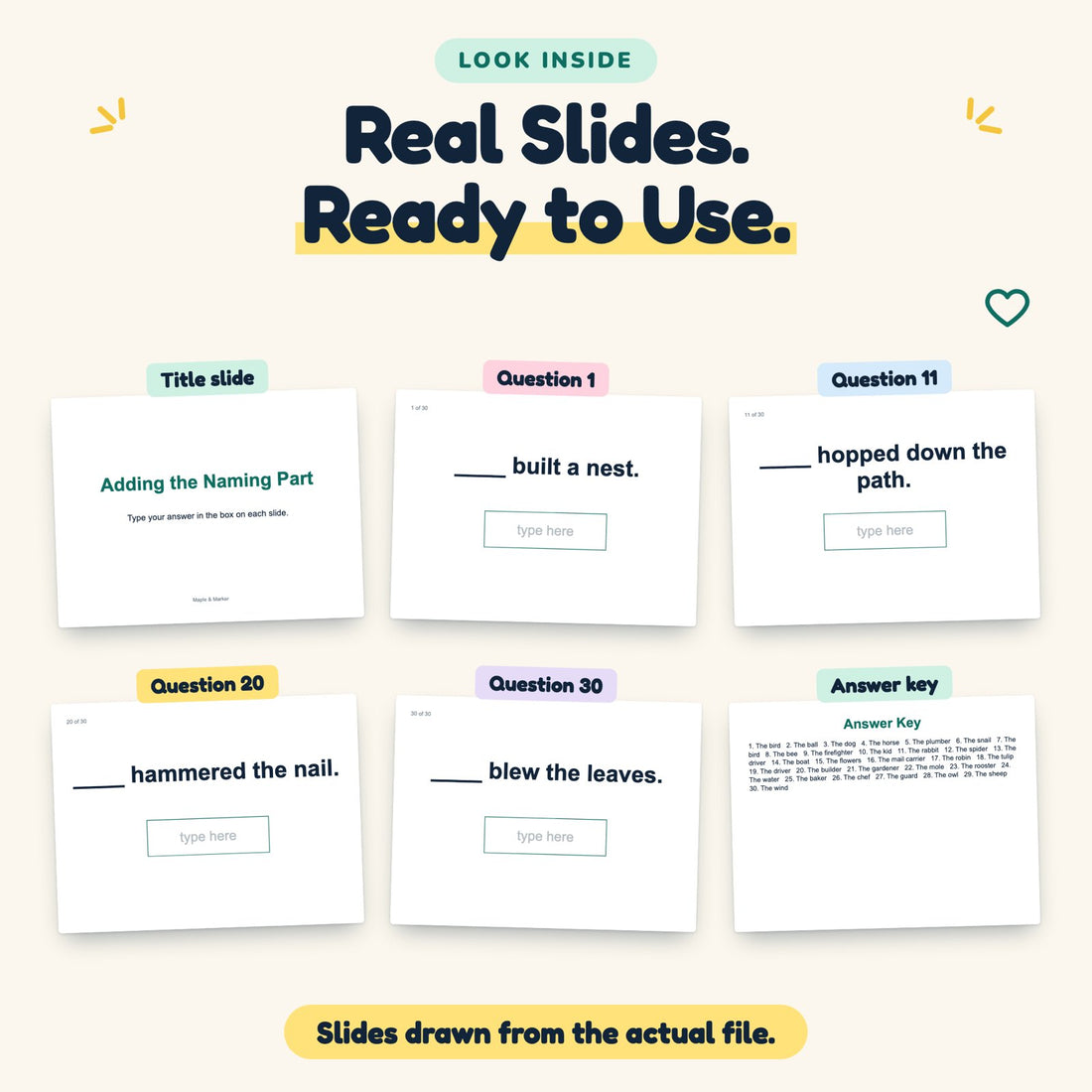 Adding the Naming Part digital deck: look inside