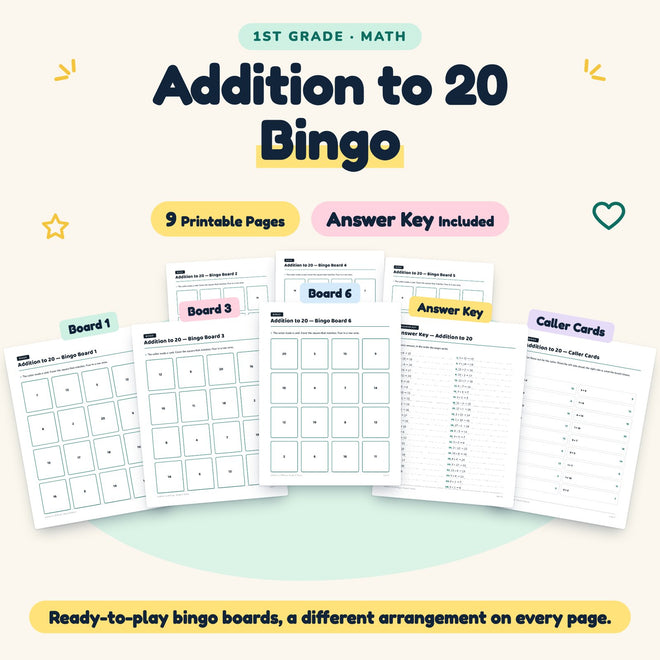 9 Addition to 20 Bingo — cover