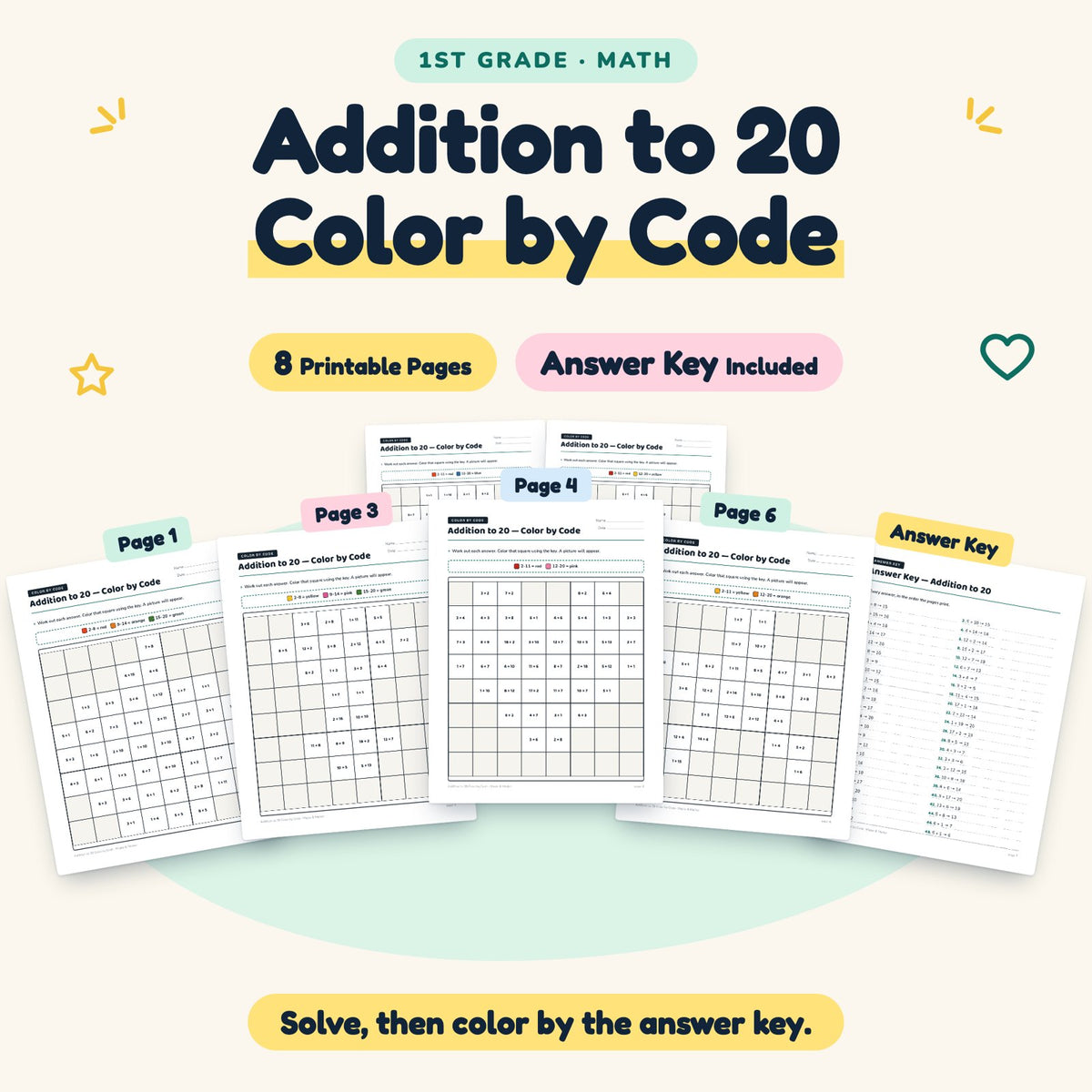 8 Addition to 20 Color by Code — cover