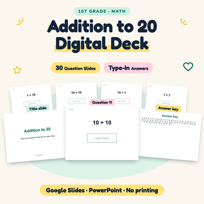 30 Question Addition to 20 Digital Deck — cover