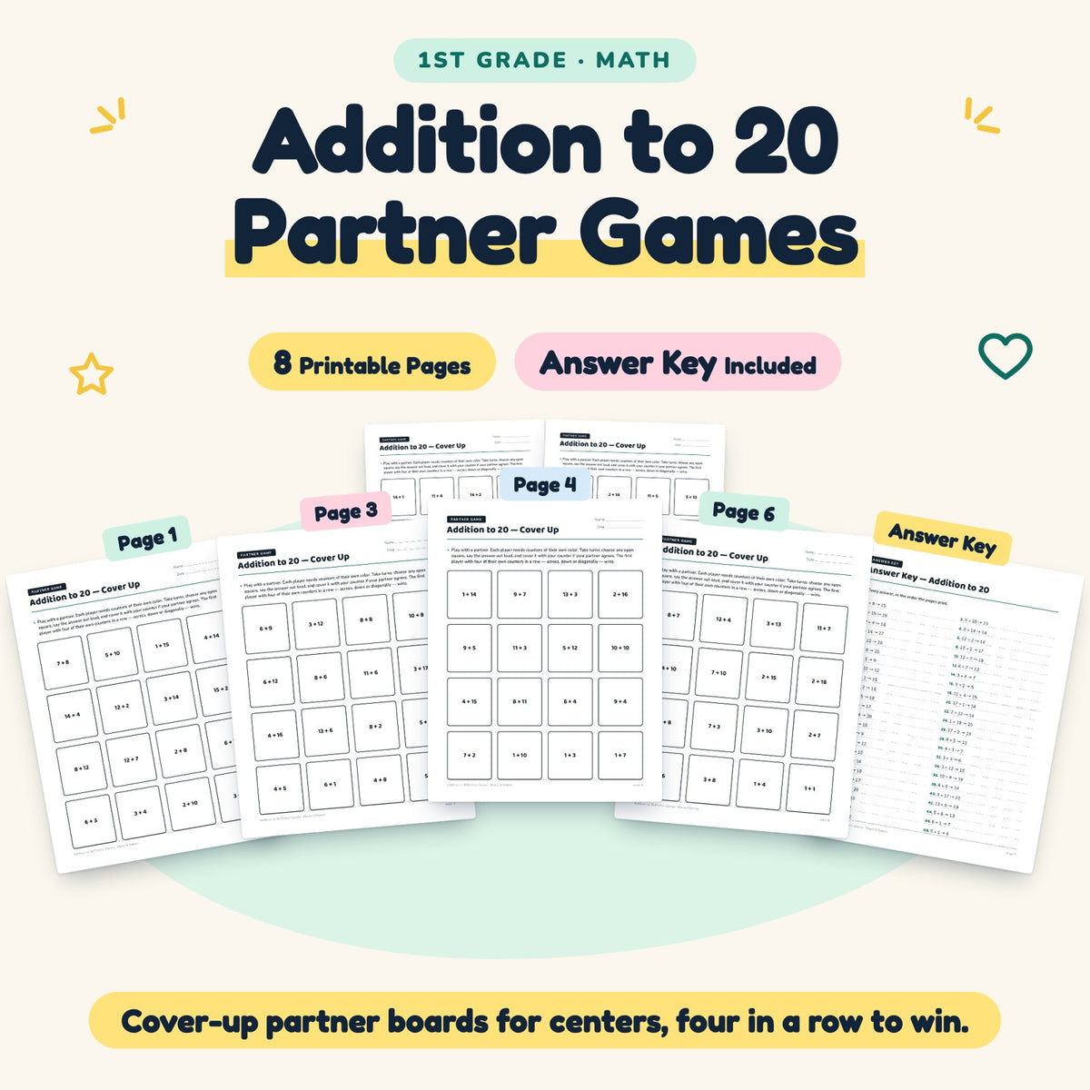 8 Addition to 20 Partner Games — cover